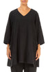 Twin Pockets Black Linen Tunic 1