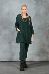 Twin Pockets Emerald Textured Linen Tunic 6