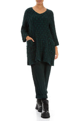 Twin Pockets Emerald Textured Linen Tunic 4