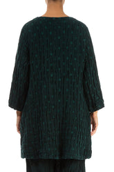 Twin Pockets Emerald Textured Linen Tunic 2