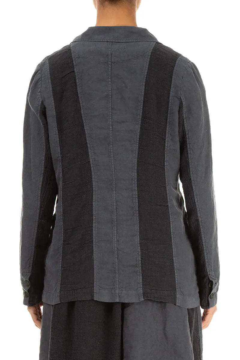 Veste en lin graphite à deux lignes