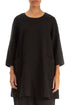 Two Pockets Black Linen Tunic 1
