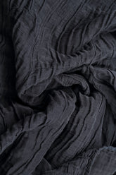 Two Pockets Crinkled Graphite Blue Silk Linen Tunic 5