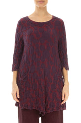 Two Pockets Merlot Circle Silk Linen Tunic 1
