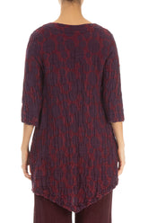 Two Pockets Merlot Circle Silk Linen Tunic 2