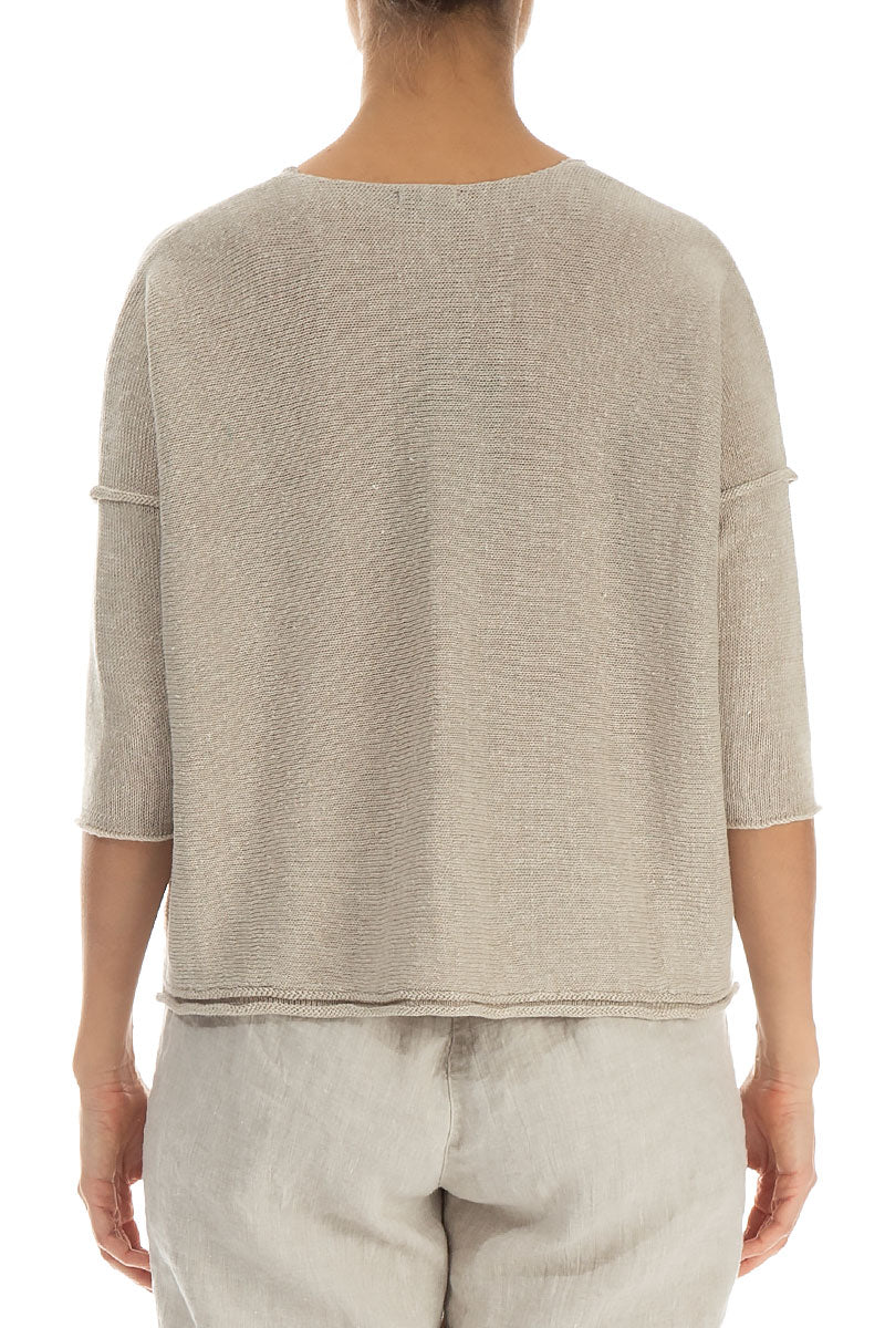 Two Pockets Natural Linen Jumper 2