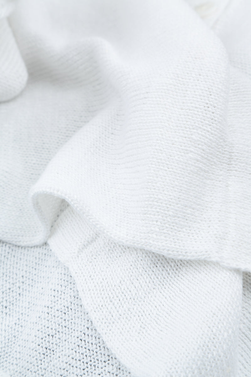 Two Pockets White Linen Jumper 5