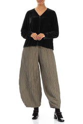 V-Neck Black Silk Velvet Blouse 4