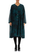 V-Neck Emerald Alabaster Silk Cotton Jacket Dress 1