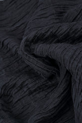 V-Neck Graphite Blue Crinkled Silk Tunic 5