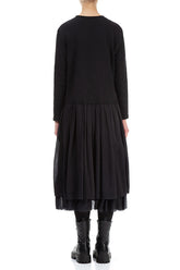 V-Neck Grey Wavy Cotton Dress 2