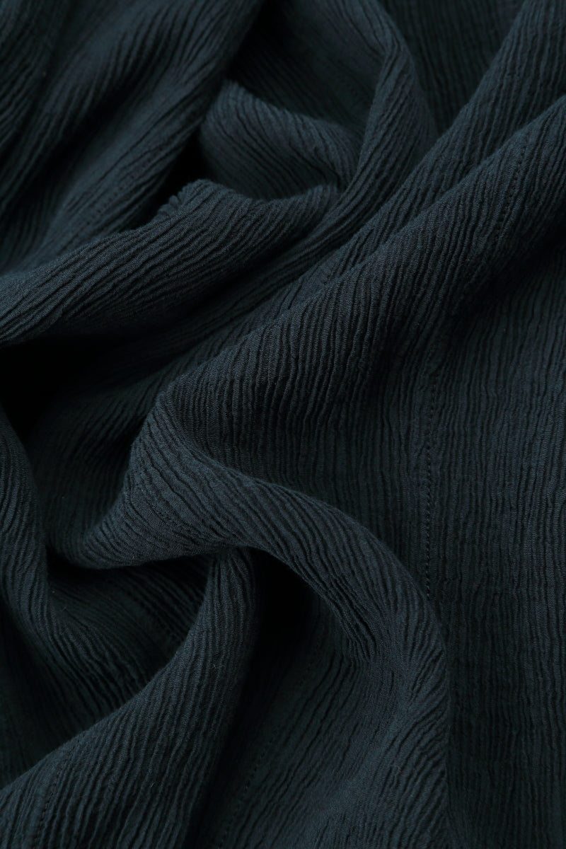 V-Neck Midnight Blue Silk Viscose Blouse 5