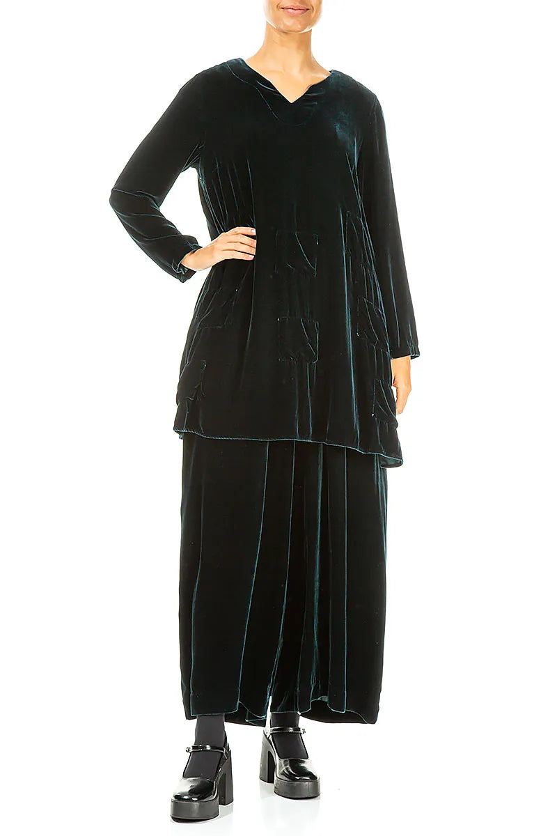 Tunique en velours de soie ornée d&