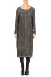 Washed Out Crinkled Grey Silk Dress 1