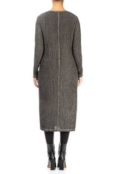 Washed Out Crinkled Grey Silk Dress 2