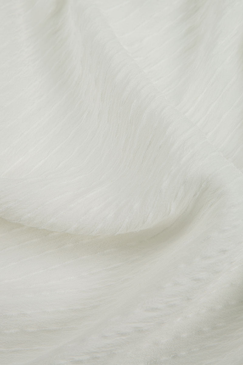 V-Neck Off White Stripy Silk Viscose Blouse