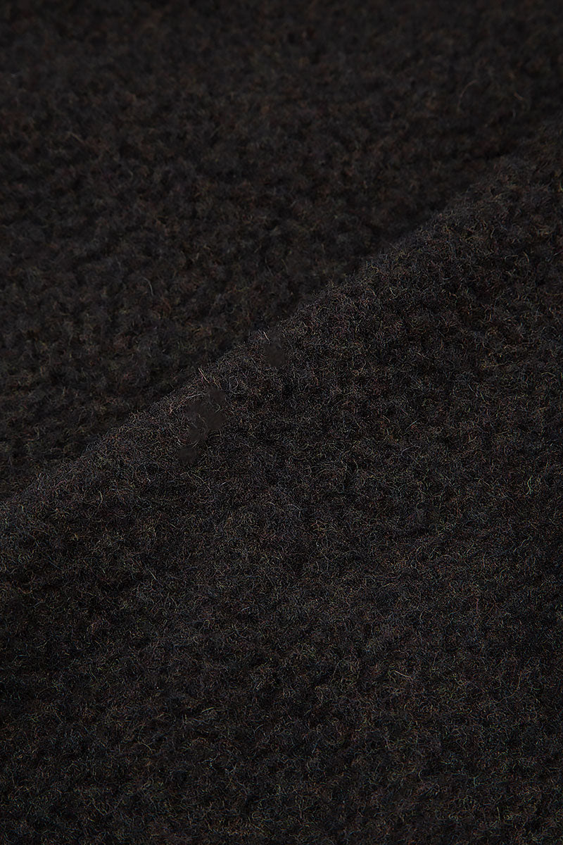 Balloon Dark Grey Plush Wool Cotton Coat 5
