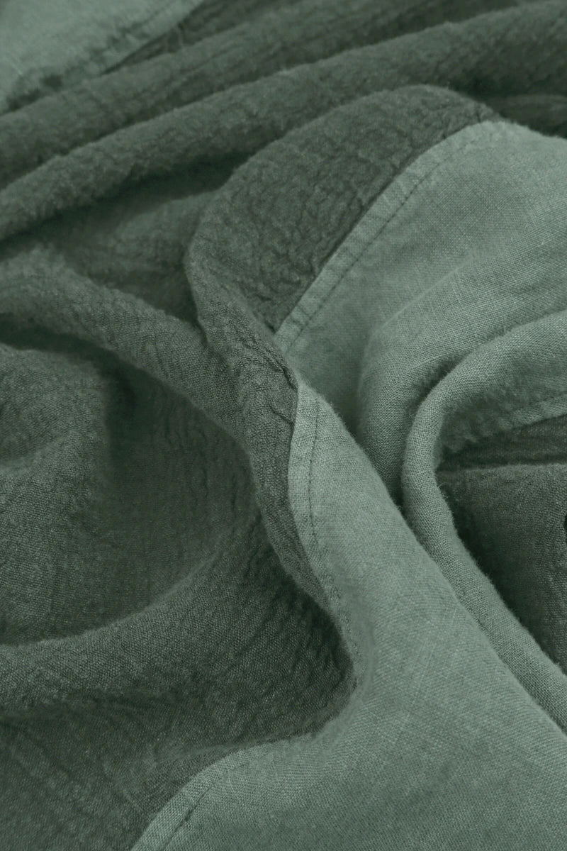 Leinenjacke mit vertikalen Linien in Salbeigrün