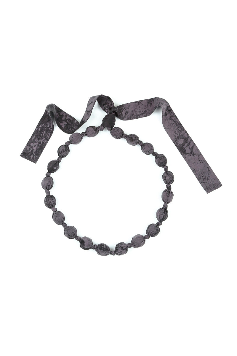 Vintage Violet Alabaster Silk Cotton Bead Necklace 6