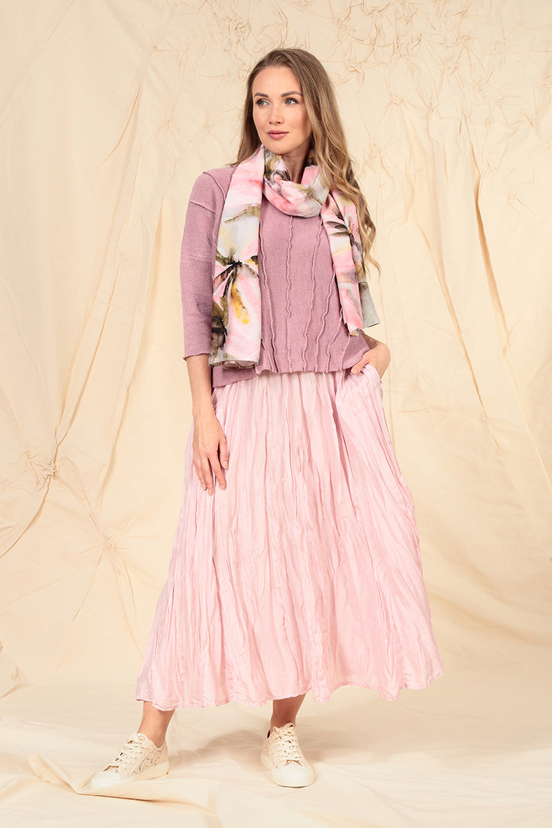 Wavy Stitch Mauve Pink Linen Jumper 6