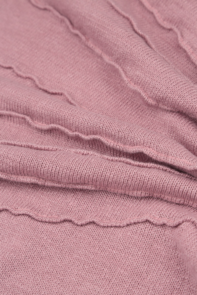 Wavy Stitch Mauve Pink Linen Jumper 5