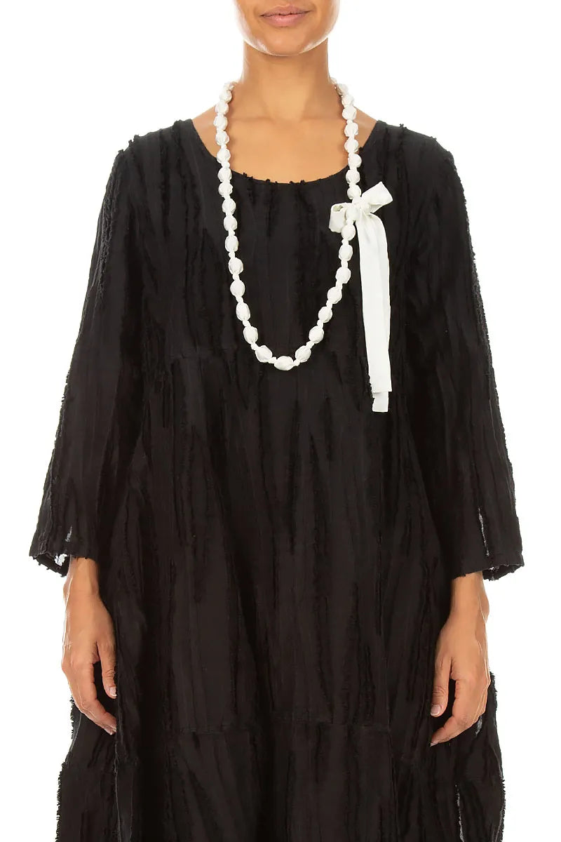 White Silk Fine Bead Necklace