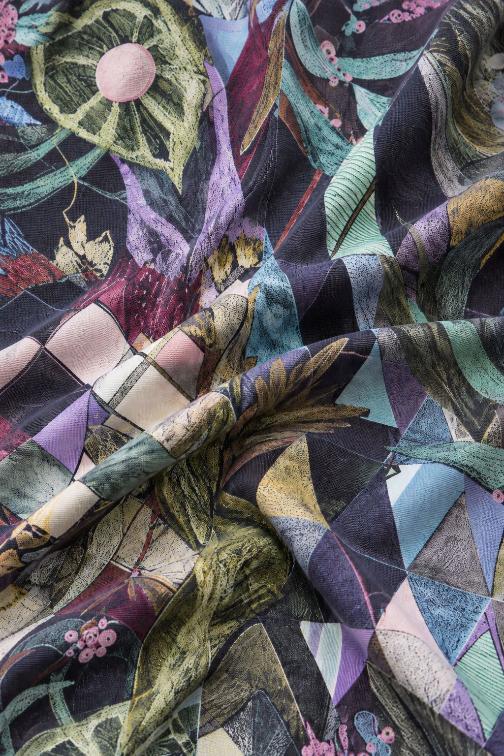 Wide Art Mosaic Cotton Dress