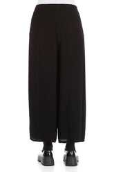 Wide Black Viscose Trousers 2