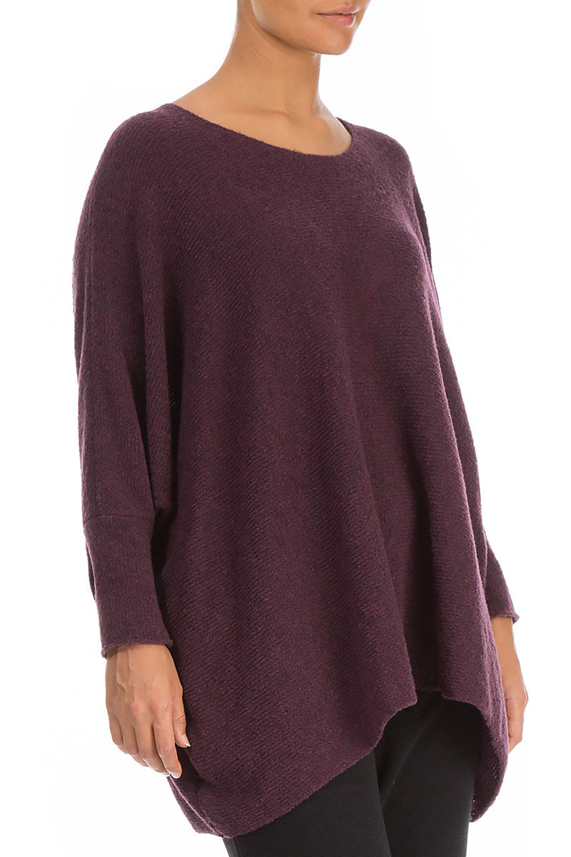 Wide Boxy Mulberry Wool Sweater 3