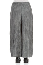 Wide Crinkled Anthracite Silk Linen Trousers 2
