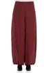 Wide Dark Red Silk Viscose Trousers 1