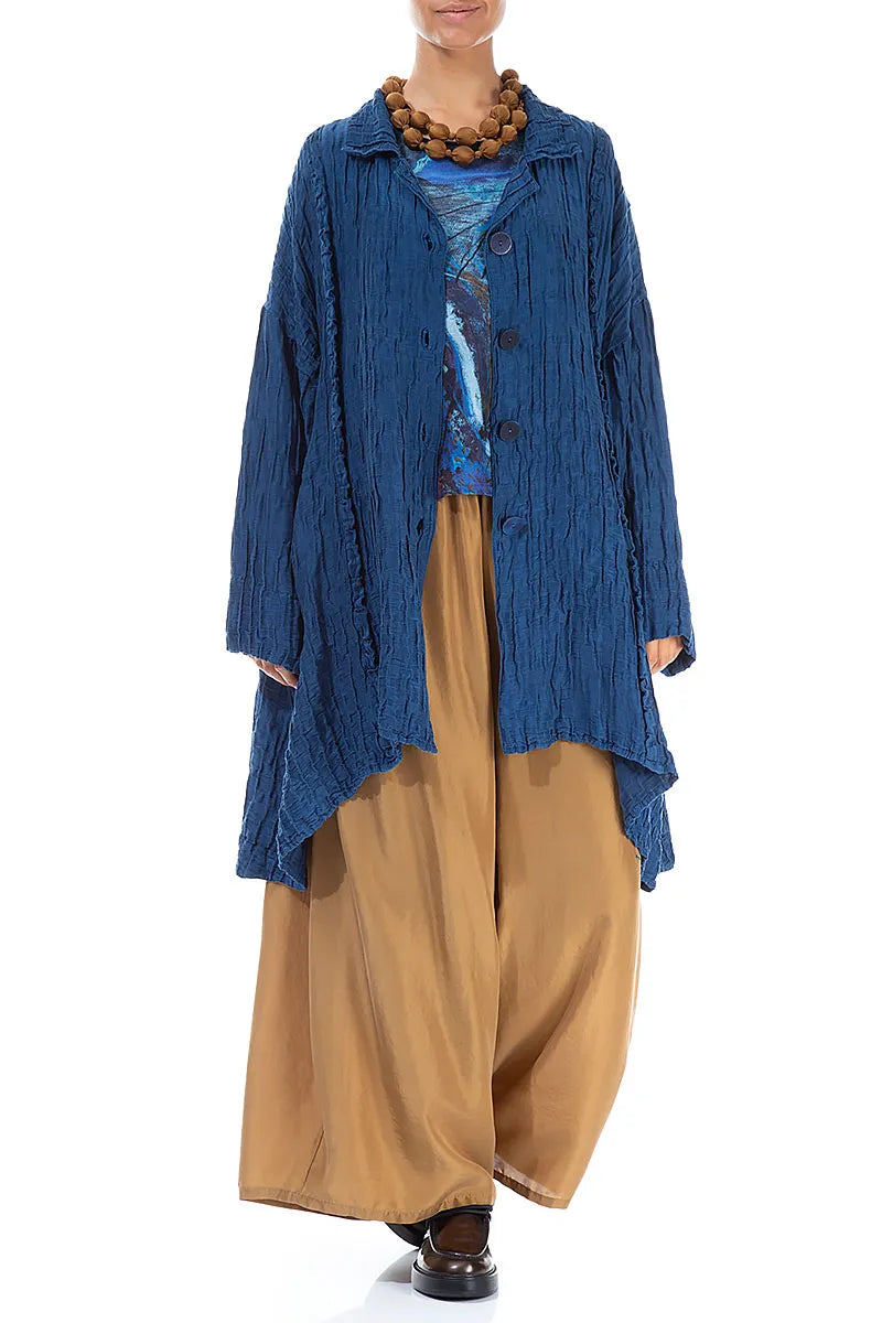 Wide Flowy Aged Copper Pure Silk Trousers 4