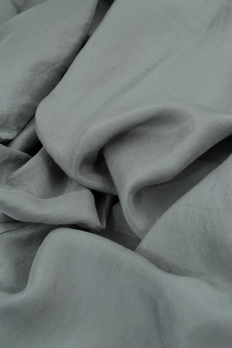 Wide Flowy Sage Pure Silk Trousers 4