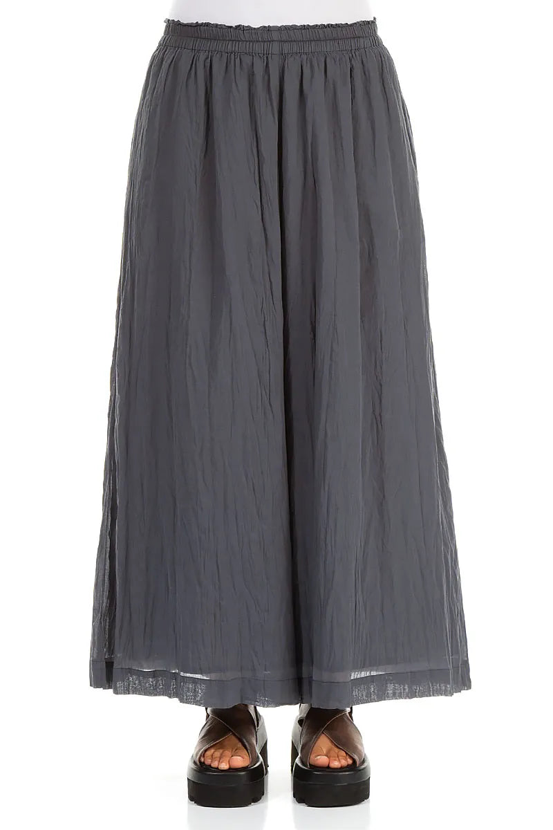 Wide Graphite Crumpled Cotton Trousers 1