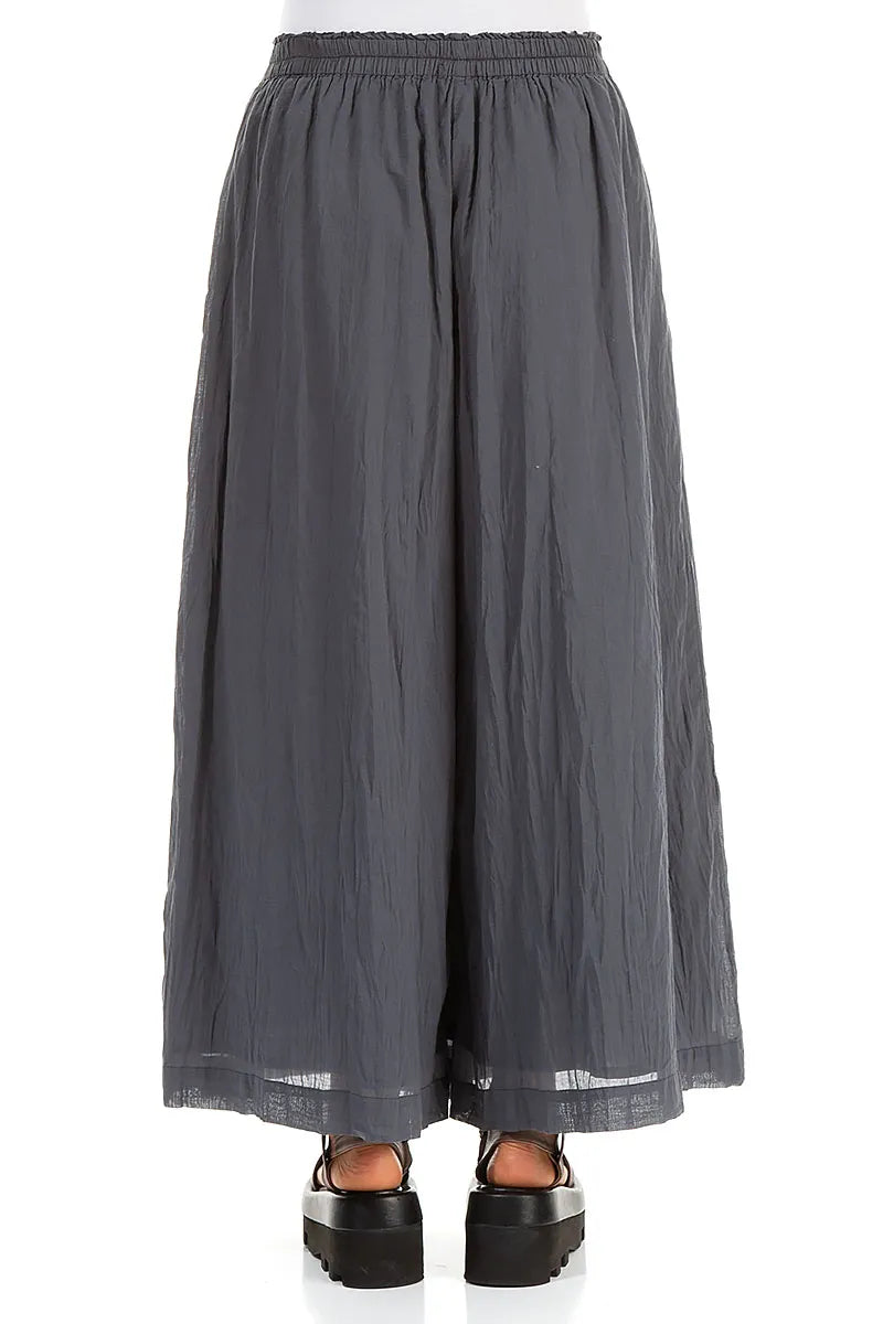 Wide Graphite Crumpled Cotton Trousers 2