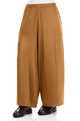 Wide Leg Aged Copper Silk Trousers 3