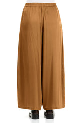 Wide Leg Aged Copper Silk Trousers 2