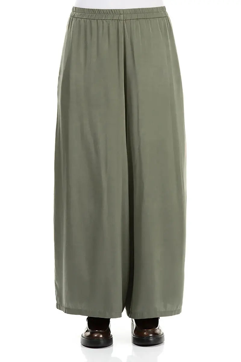 Pantalon large en soie Forest Mist