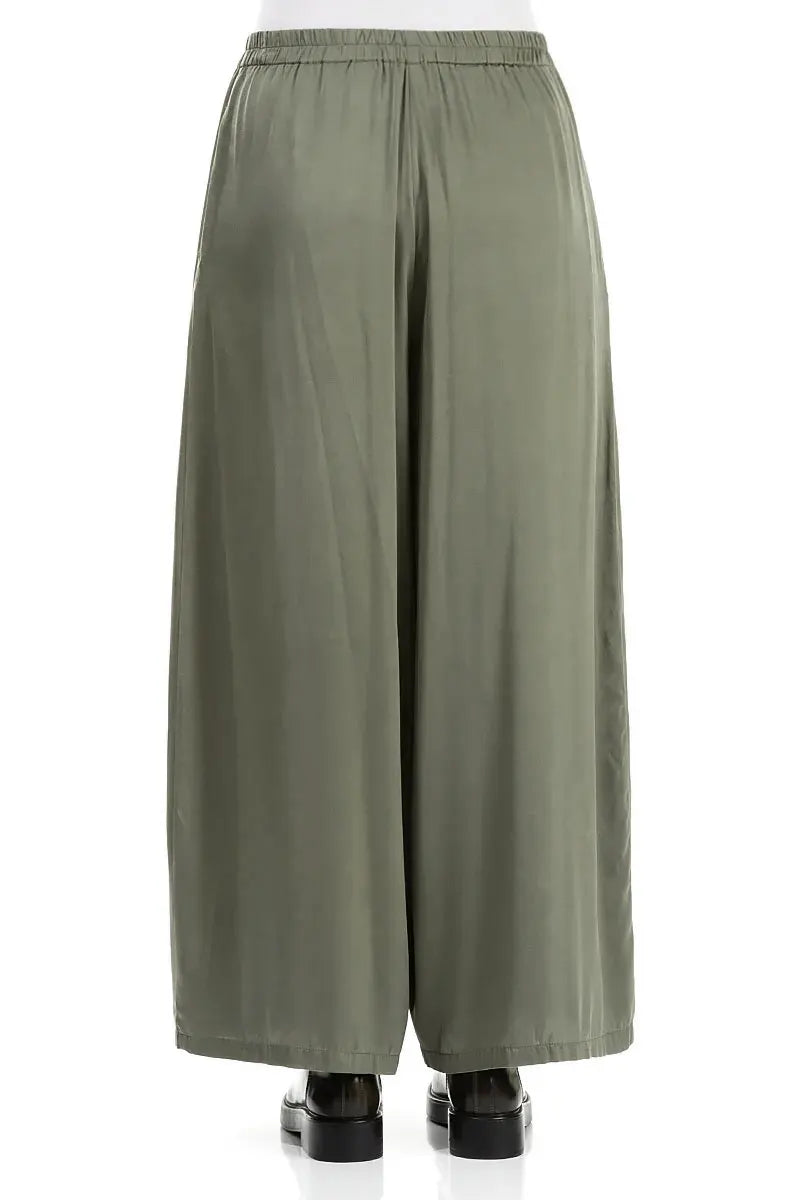 Pantalon large en soie Forest Mist