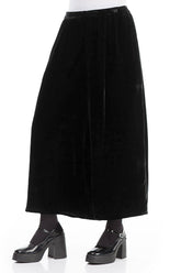 Wide Loose Black Silk Velvet Trousers 3