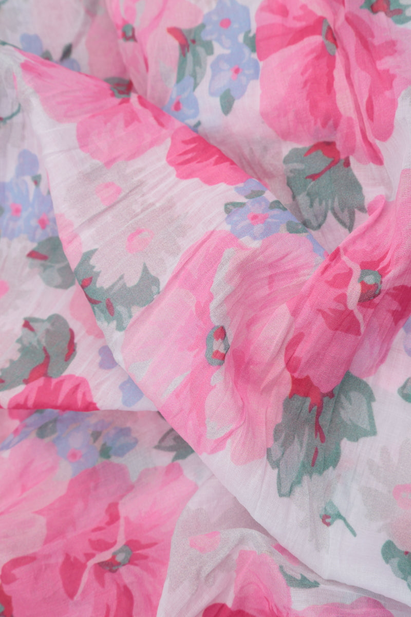 Wide Peony Blossom Cotton Trousers 5