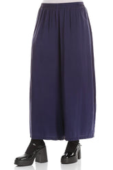 Wide Royal Purple Silk Trousers 3