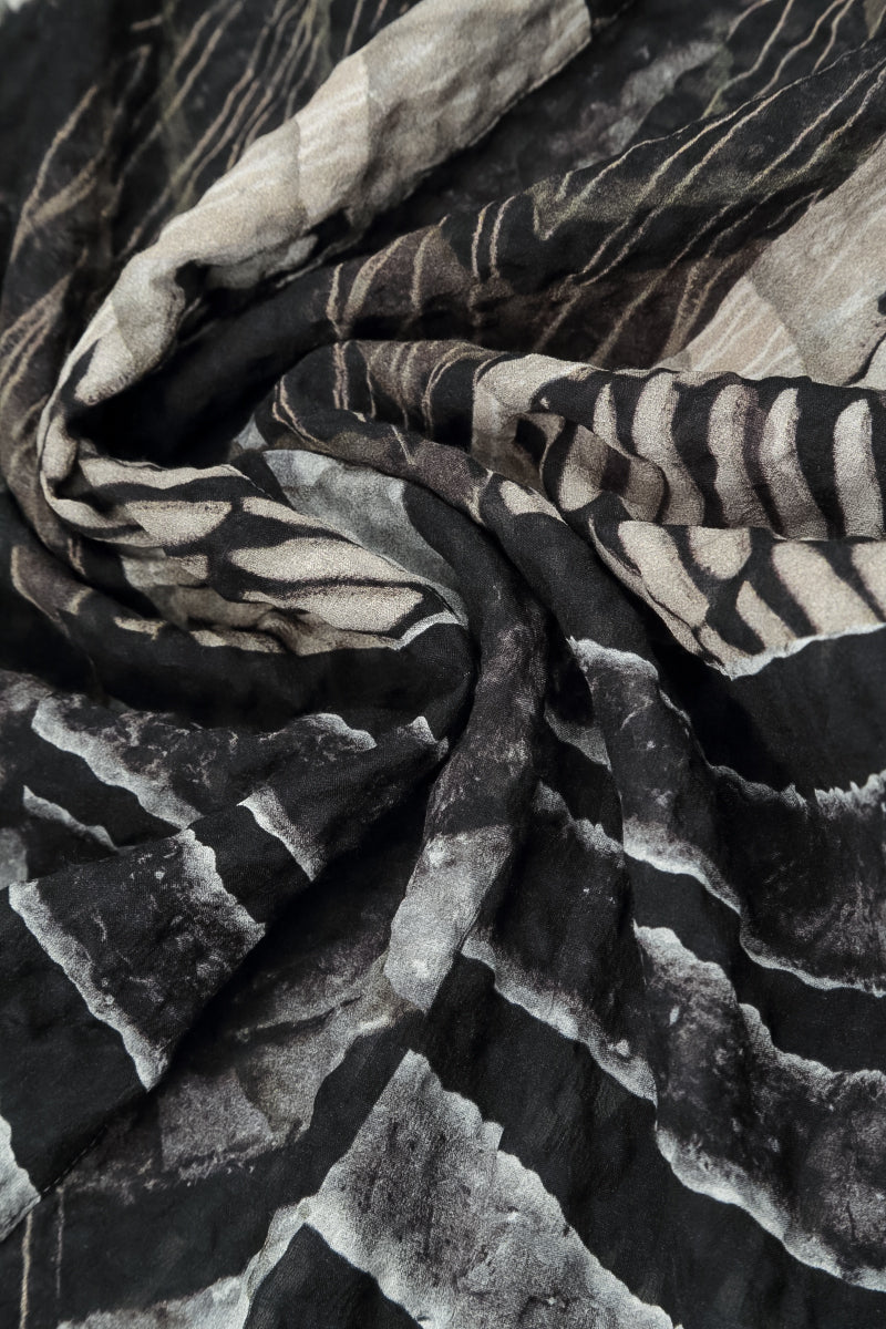 Wild Ink Textured Silk Square Scarf