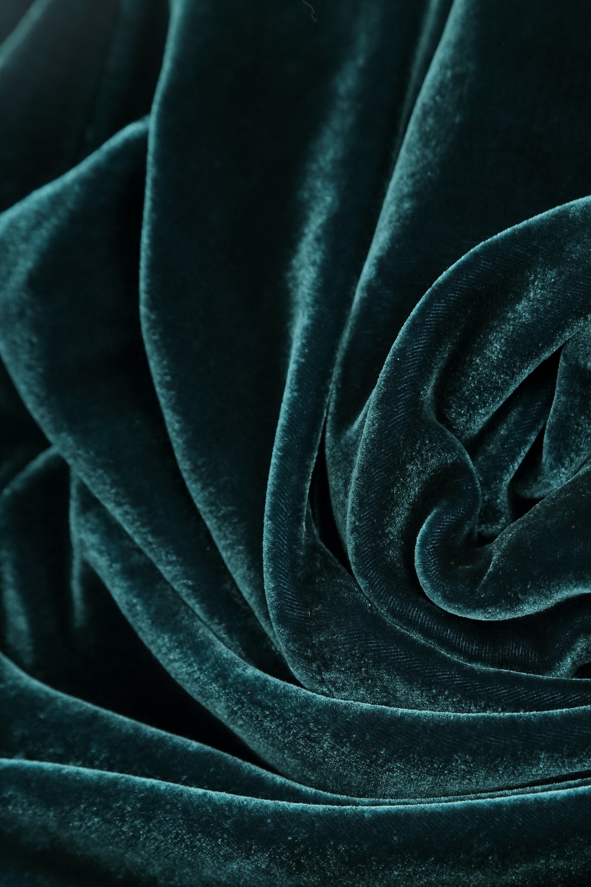 Deep Turquoise Silk Velvet Shift Dress