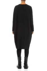 Zip Front Grey Wavy Cotton Dress 2