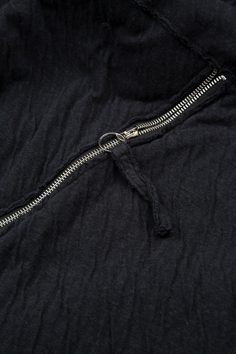 Zips Embellished Grey Wavy Cotton Jacket 6