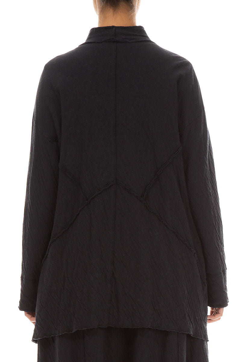 Zips Embellished Grey Wavy Cotton Jacket 2