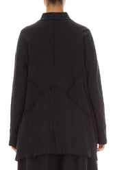 Zips Embellished Grey Wavy Cotton Jacket 2