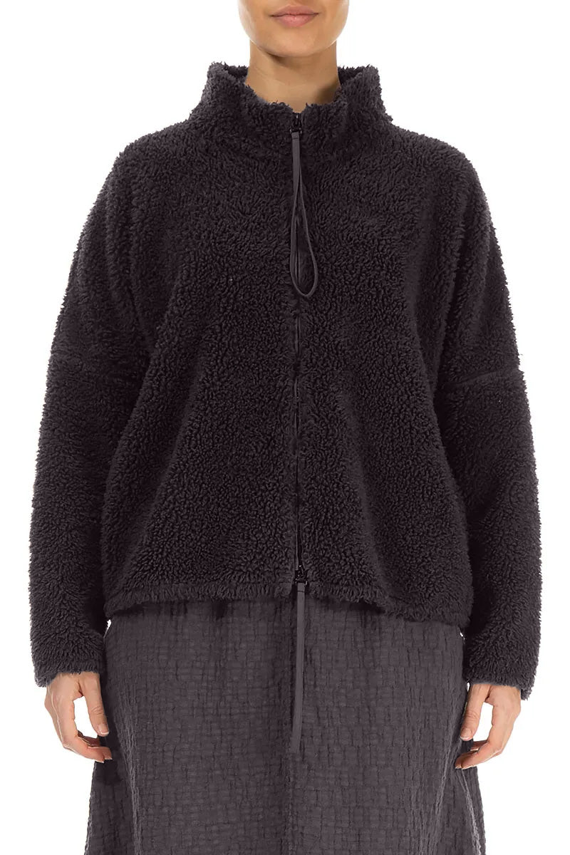 Zips Graphite Teddy Cotton Jacket 1