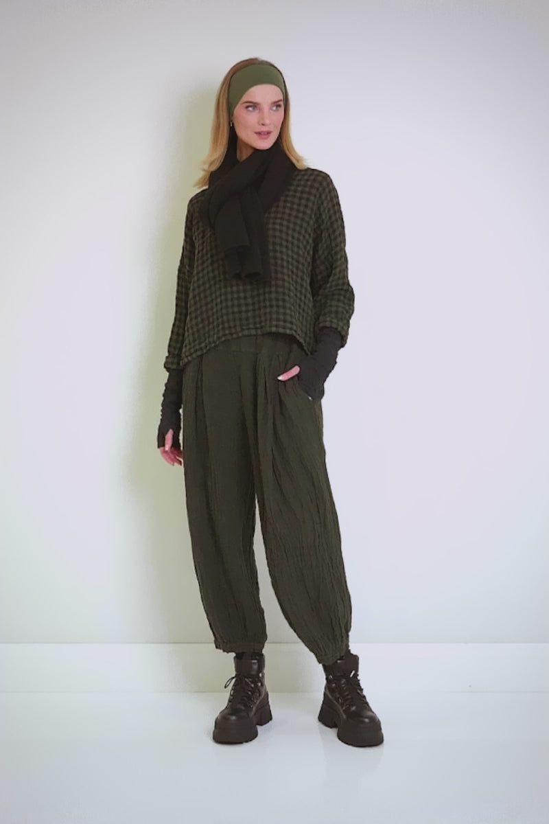 Forest Mist Mélange Linen Trousers 7
